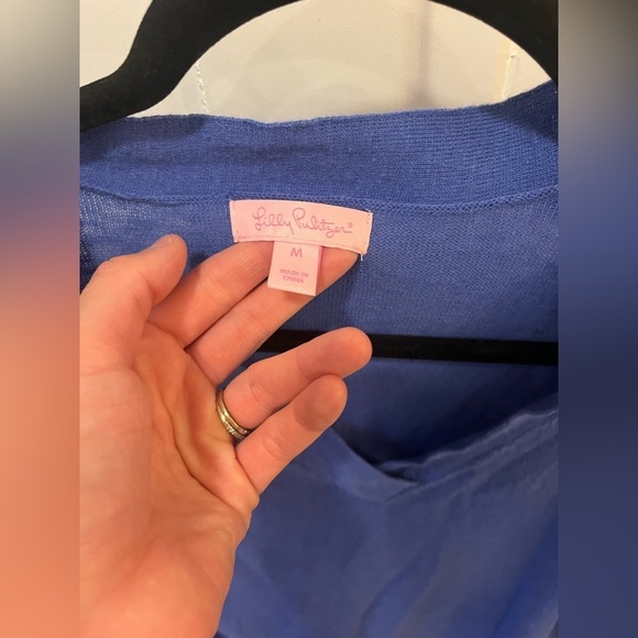 Lilly Pulitzer Blaine Tunic Sweater in Bekon Blue Linen / Cotton Blend Medium - Picture 5 of 9